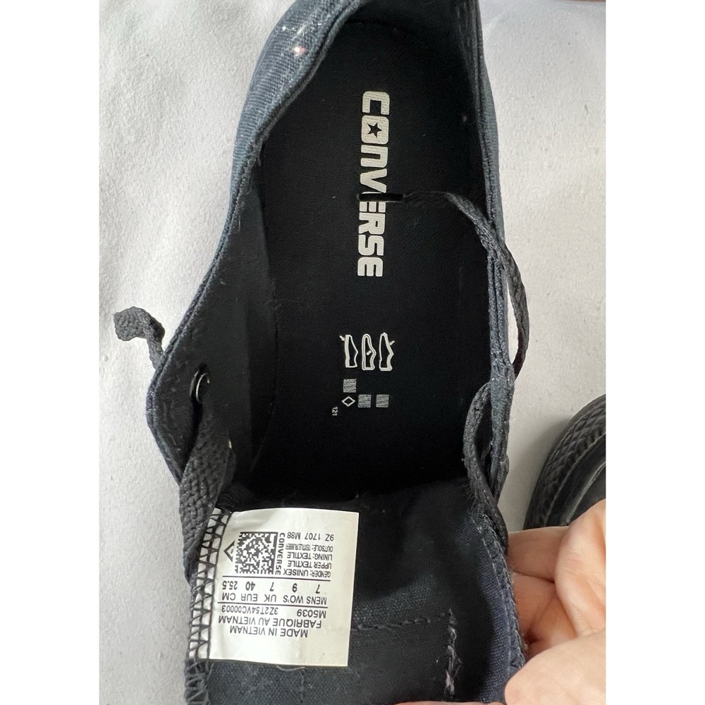 Converse Chuck Taylor All Star Low Top Black Monochrome Shoes Unisex M7 / W9 - Picture 7 of 10